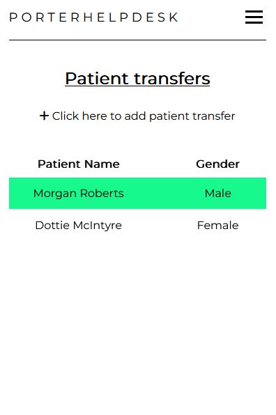 image of porter help desk project